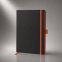 Блокнот ColorNote Black, твердая обложка A5, 80 листов, черный с оранжевым