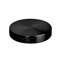 Универсальный аккумулятор "UFO" (6000mAh) в подарочной коробке, черный,8,6х1,5 см,металл, черный