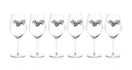 Комплект бокалов для красного вина 6 шт  UVA BLACK в подарочной упаковке , Прозрачный