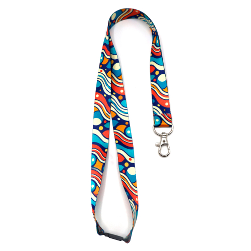 Ланъярд полноцветный Флип с карабином и замком безопасности, Мультиколор.