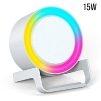 Беспроводная Bluetooth колонка U-Tone RGB c функцией беспроводной зарядки 15W, Белый. Беспроводная Bluetooth колонка U-Tone RGB c функцией беспроводной зарядки 15W, Белый.