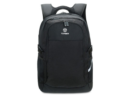 Рюкзак TORBER МЕГАПОЛИС с отделением для ноутбука 16, чёрный, полиэстер, 47 х 34 x 28 см