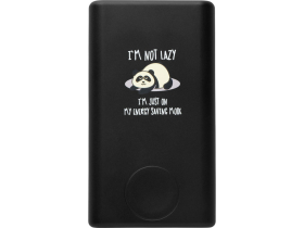 Внешний беспроводной аккумулятор 2-в-1 с функцией зарядки Apple Watch, QC/PD AtomIQ, 10000 мАч, черный с тампопечатью