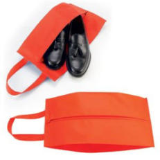 Футляр для обуви на молнии "HAPPY TRAVEL", красный, нетканка , 20*42*15 см, ярко-красный