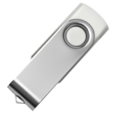 USB flash-карта DOT (8Гб), белый, 5,8х2х1,1см,пластик металл, белый, серебристый