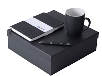 Подарочный набор с блокнотом С3, металлической ручкой и кружкой, черный