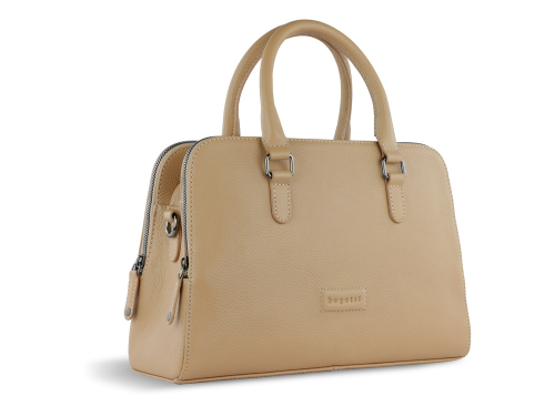 Сумка женская BUGATTI ЭЛЬЗА | ELSA, песочного цвета, воловья кожа/полиэстер, 32х13х22 см