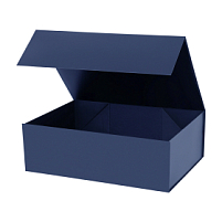Подарочная коробка-трансформер средняя, синяя Подарочная коробка-трансформер средняя, синяя