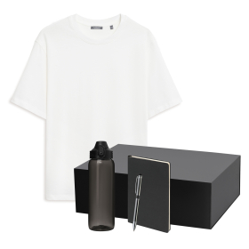 Набор с одеждой RUST NEO (футболка, бутылка, ежедневник, ручка), белый/черный, 3XL/4XL