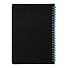 Блокнот на двойной пружине HELIX, 143 х 205 мм, черный с голубым, блок в линейку, черный, голубой