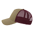 Бейсболка RAPPER COTTON-S, 5 клиньев, пластиковая застёжка, хаки, бордовый