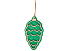Подвеска шишка с цветной подложкой, зеленая подложка