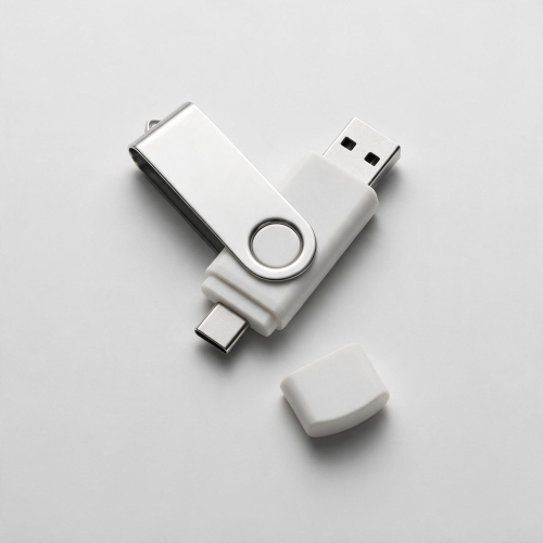 USB3.0/USB Type-C флешка на 16 Гб Квебек C, белый