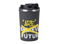 Герметичная термокружка на присоске Kick, 350 мл, серый (уф печать круговая) Герметичная термокружка на присоске Kick, 350 мл, серый (уф печать круговая)