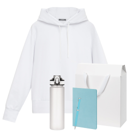 Набор с одеждой ALEX (худи, бутылка, блокнот, ручка), голубой, M
