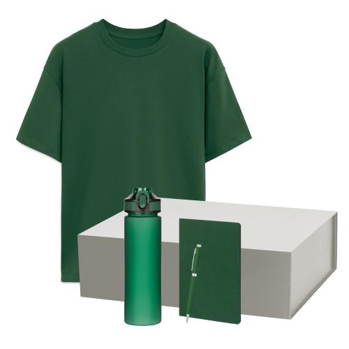 Набор с одеждой Раст Нео (Rust Neo) (футболка, бутылка, ежедневник, ручка), зеленый, M/L