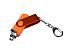 USB-флешка на 16 Гб 3 в 1 поворотный механизм, c двумя дополнительными разъемами MicroUSB и TypeC C с одноцветным металлическим клипом, оранжевый