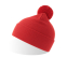Шапка вязаная  двойная Wind-S с помпоном, красный