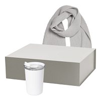 Подарочный набор Strada, Forges, белый (термокружка, шарф)