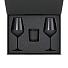Подарочный набор свеча Enigma + 2 бокала для вина Black Edition в черной коробке