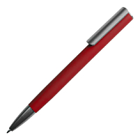 Ручка шариковая ELEGANCE с покрытием soft touch, красный, серый