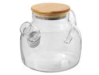 Чайник Zen с ситечком и бамбуковой крышкой - Прозрачный Чайник Zen с ситечком и бамбуковой крышкой - Прозрачный