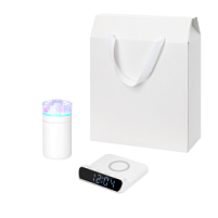 Подарочный набор Crystal, Rigel, белый (увлажнитель воздуха, зарядное устройство)