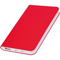 Универсальный аккумулятор "Silki" (5000mAh),красный, 7,5х12,1х1,1см, искусственная кожа,плас, ярко-красный