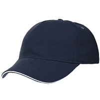 Бейсболка Classic, темно-синяя с белым кантом Бейсболка Classic, темно-синяя с белым кантом