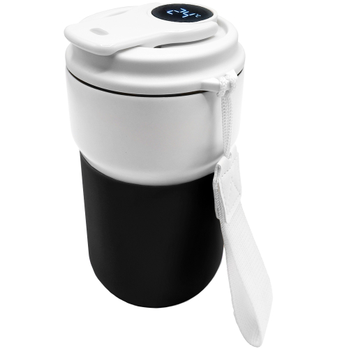 Термокружка вакуумная герметичная с дисплеем Clive To Go, Белый/Черный