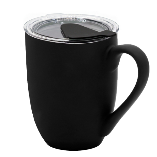 Кружка с крышкой Velvet Duo, Чёрный