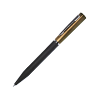 Ручка шариковая M1, пластик, металл, покрытие soft touch, золотистый, черный Ручка шариковая M1, пластик, металл, покрытие soft touch, золотистый, черный