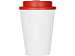 Пластиковый стакан Take away с двойными стенками и крышкой с силиконовым клапаном, 350 мл, белый/красный