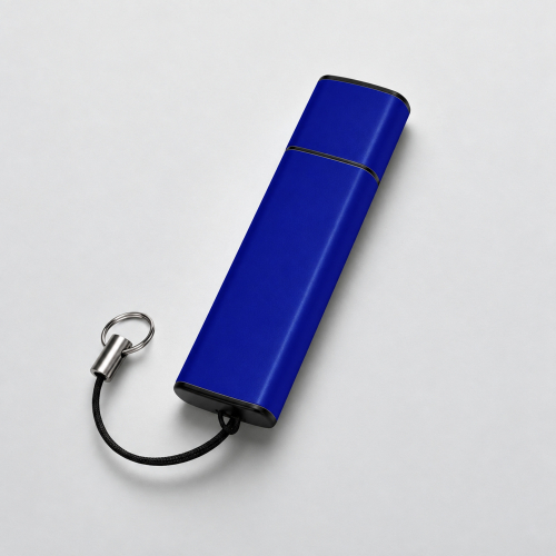 Флеш-карта USB 2.0 16 Gb металлическая с колпачком Borgir, темно-синий