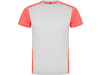 Спортивная футболка Zolder мужская, белый/меланжевый неоновый коралловый