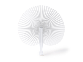 Складной круглый веер-пайпай с пластиковыми стержнями, белый