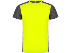 Спортивная футболка Zolder мужская, неоновый желтый/черный меланж