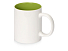 Кружка Sublime Color XL для сублимации 440мл, белый/зеленое яблоко