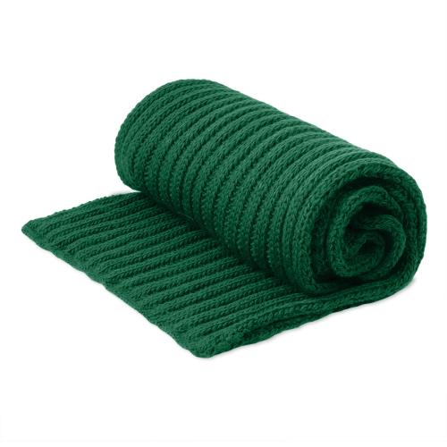 Шарф вязаный НАСВЯЗИ© шерсть/акрил, темно-зелёный