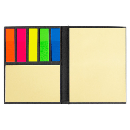 Набор цветных бумажных стикеров Stick and Fun в твердом переплете, Чёрный