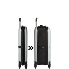 Чемодан складной Rollink FLEX LIGHT 55x40x20 см, 4 колеса, светло-серый