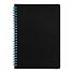 Блокнот на двойной пружине HELIX, 143 х 205 мм, черный с голубым, блок в линейку, черный, голубой
