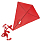 Воздушный змей "РОМБ", ярко-красный