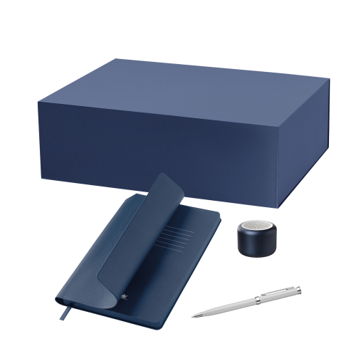 Подарочный набор Пэшн, Молто (Passion, Molto), синий (колонка, ежедневник, ручка)