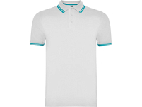 Рубашка поло Montreal мужская, белый/бирюзовый