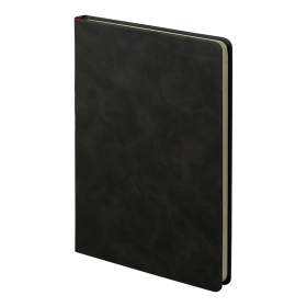 Ежедневник недатированный Muse, черный, формат А5, с оранжевой декоративной полосой, блок в линейку, черный, оранжевый