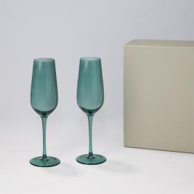 Подарочный набор 2 бокала для шампанского Capri в серой коробке