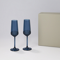 Подарочный набор 2 бокала для шампанского Sapphire в серой коробке