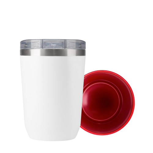 Термокружка вакуумная с керамическим покрытием Арктик (Arctic), белый/красный
