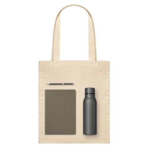 Подарочный набор Медиум (Medium), серый (шоппер, ежедневник, ручка, термобутылка)